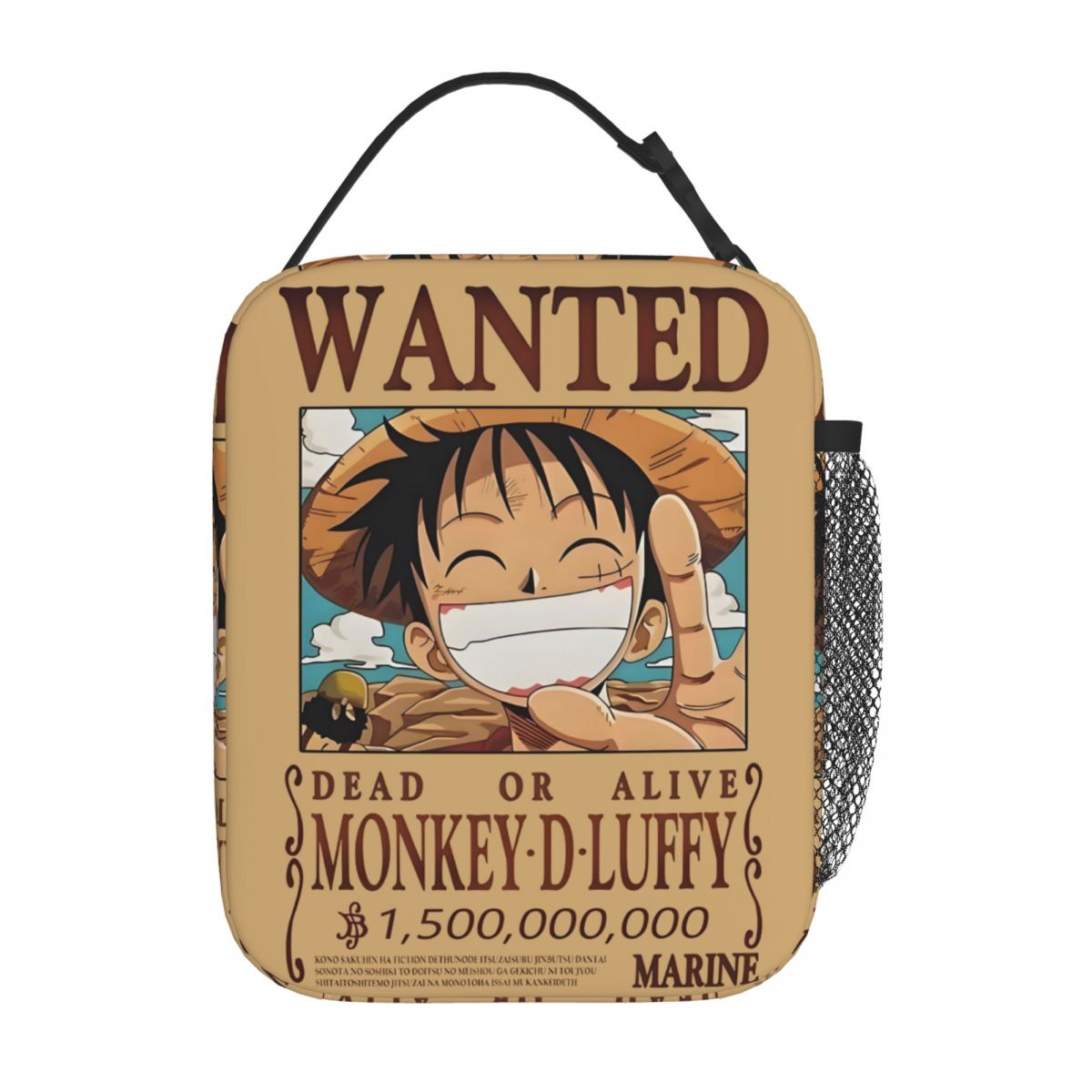 Tech Office Accessories - Custom Cartoon L-Luffy Wanted Portable Lunch