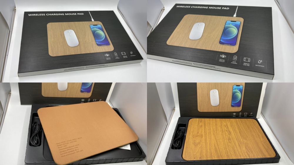 Mouse Charging Pad - Wireless Charging Leather Mouse Pad 15W