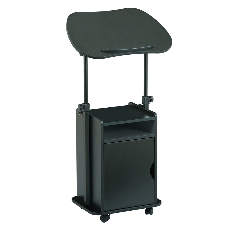 Black Adjustable Laptop Cart w - Laptop Stand Bamboo บทวิจารณ์และราคา