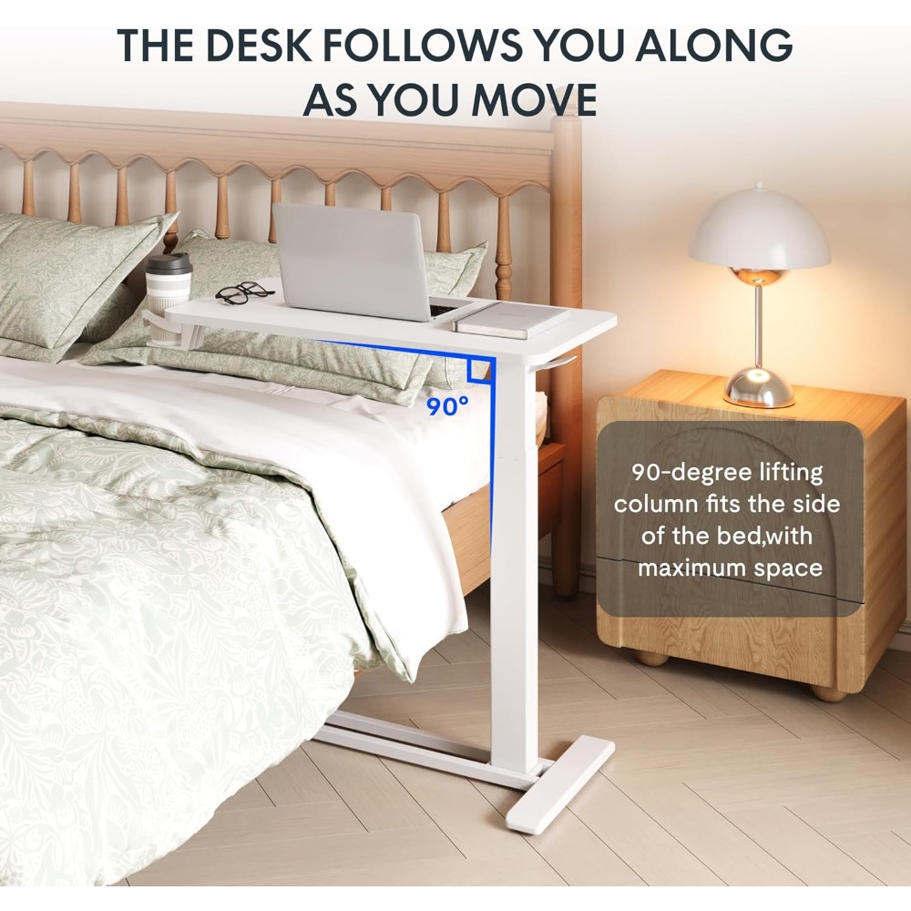 Adjustable Overbed Bedside Tab - Laptop Stand Bamboo บทวิจารณ์และราคา
