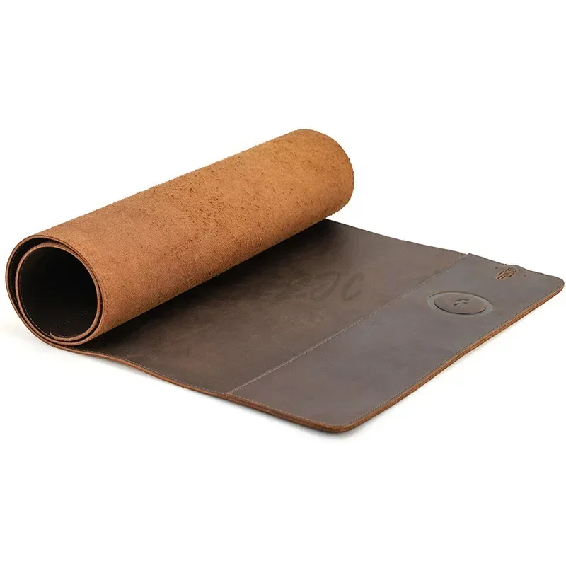 Vintage Cowhide Mouse Pad with - Mouse Charging Pad บทวิจารณ์และราคา