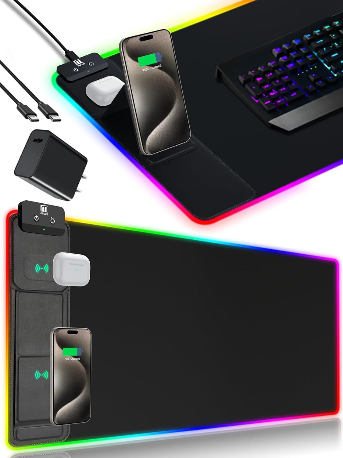 XXL Gaming Mouse Pad with Fold - Mouse Charging Pad บทวิจารณ์และราคา
