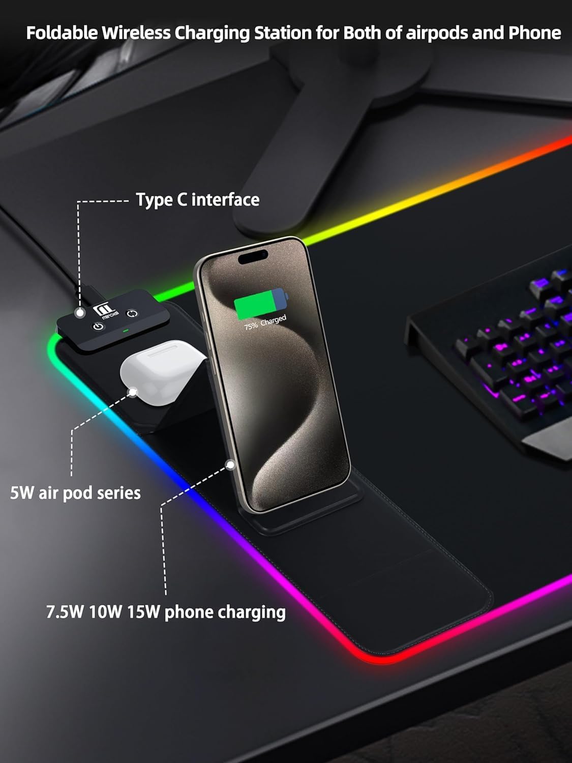 XXL Gaming Mouse Pad with Fold - Mouse Charging Pad บทวิจารณ์และราคา