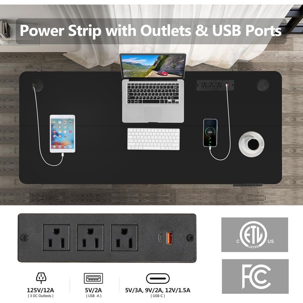 Electric Standing Desk 63 x 24 - Mouse Charging Pad บทวิจารณ์และราคา