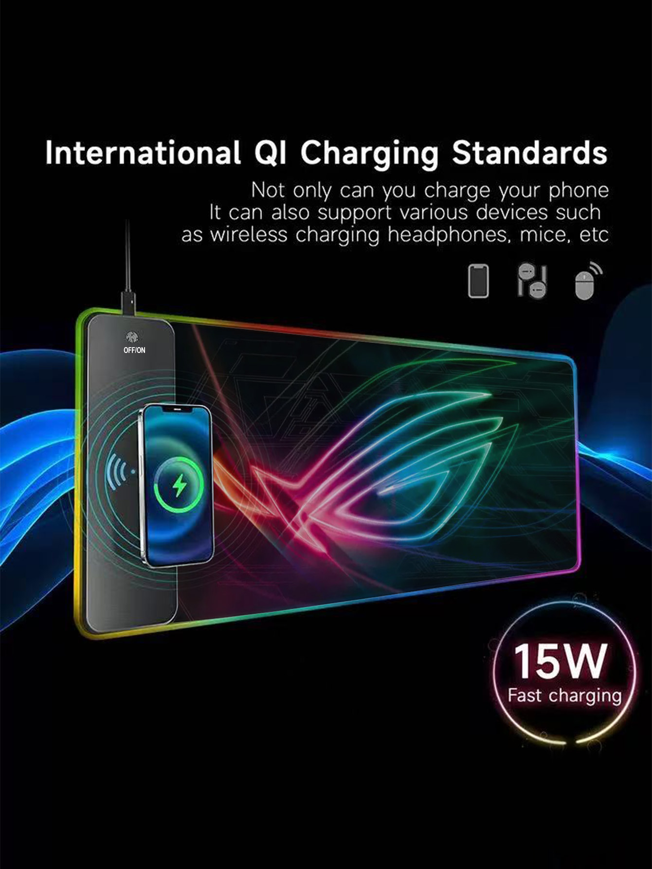 RGB Illuminated Multi - functi - Mouse Charging Pad บทวิจารณ์และราคา