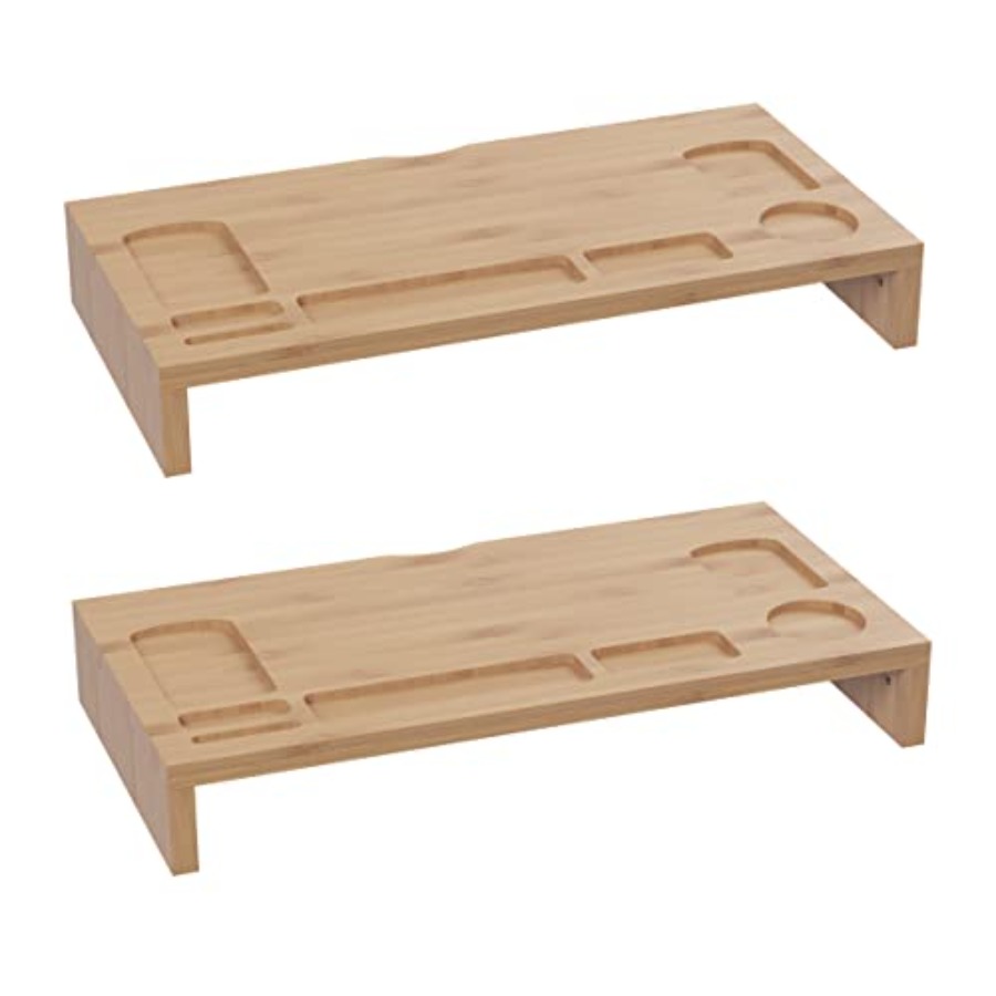 Bamboo Monitor Riser Set 2-Pac - Laptop Stand Bamboo บทวิจารณ์และราคา
