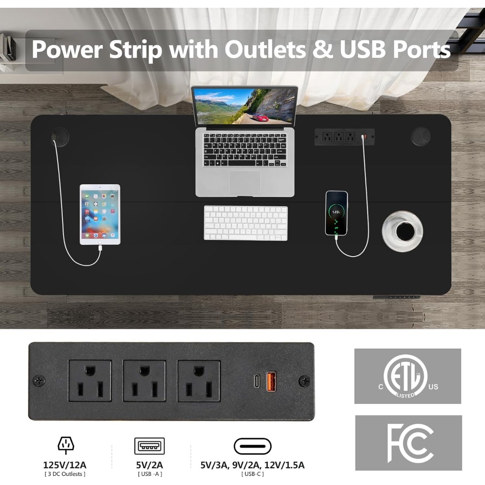 Electric Standing Desk 63 x 24 - Mouse Charging Pad บทวิจารณ์และราคา